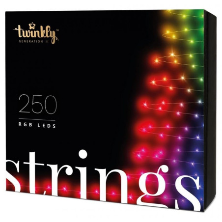 Luce led di natale twinkly strings 250 smart rgb 20m [tws250stp-beu]