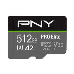 512gb scheda microsdxc pny pro elite nero/grigio [p-sdux512u3100pro-ge]