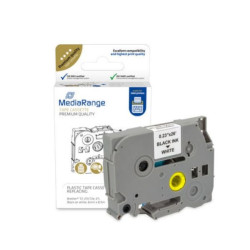 Nastro di stampa mediarange mrbtz211 6mm nero/bianco [mrbtz211]
