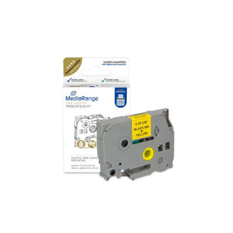 Nastro di stampa mediarange per brother tz-621/tze-621 9mm