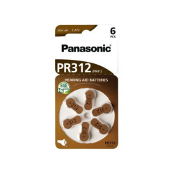 Batteria panasonic zinc air pr-312/6lb per apparecchio acustico