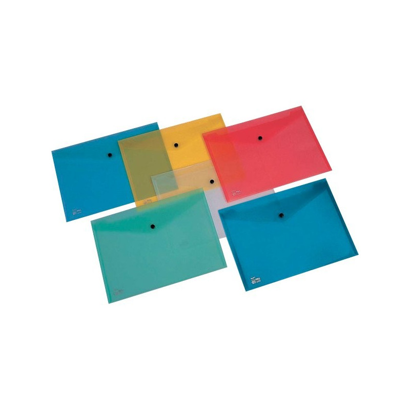 Busta plastidea a5 con bottone 5pz colori assortiti [7016]