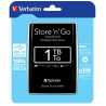 Hard disk esterno 2,5 1tb verbatim store 'n'go nero [53023]