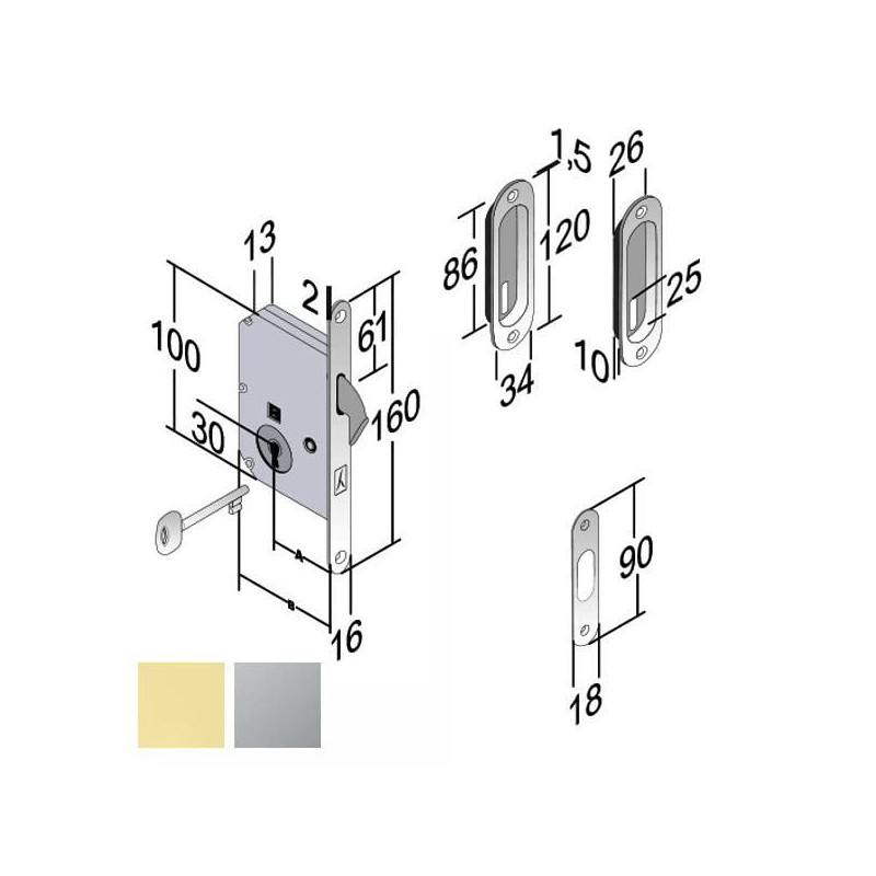 Serratura bonaiti legno infilare s [4k060050u7]