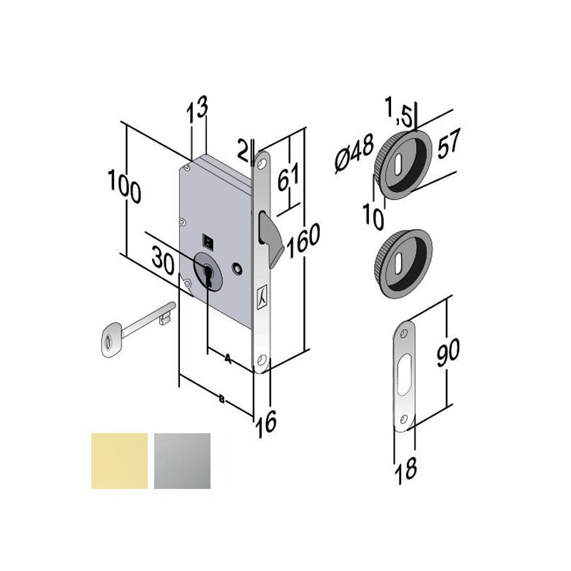 Serratura bonaiti legno infilare s [4h06005017]