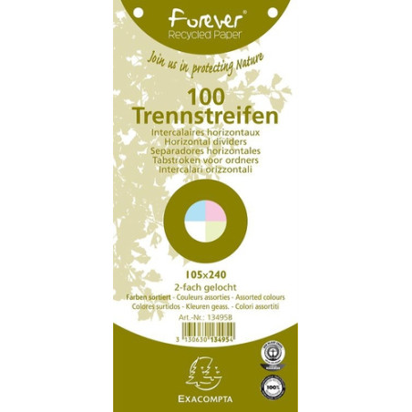 Divisori exacompta 100 pz. orizzontale 105x240mm colori assortiti