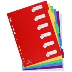 Divisori exacompta 6 tasti a4 in ppl assortiti [4906e]