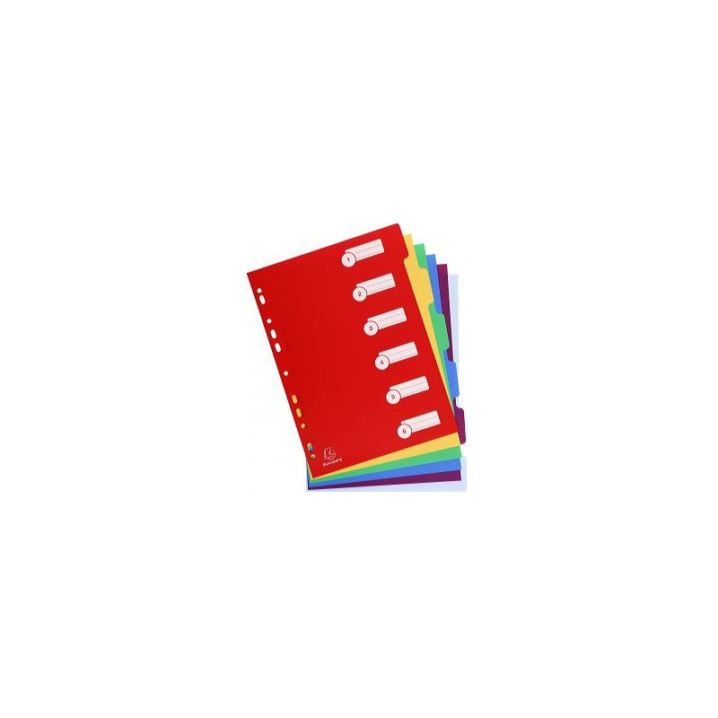 Divisori exacompta 6 tasti a4 in ppl assortiti [4906e]