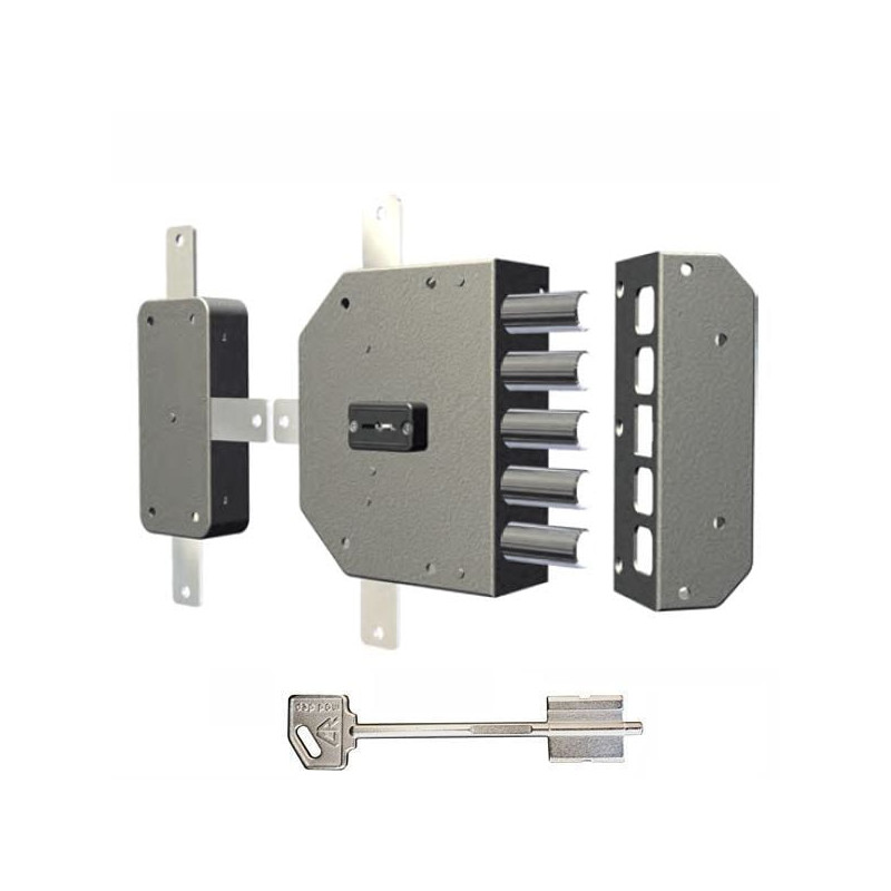 Serratura cr doppia mappa applicare legno 4 pistoni [2350-01n]