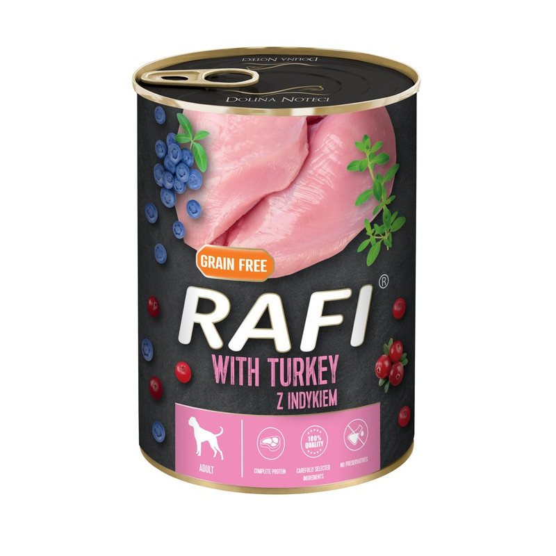 Mangime per cane dolina noteci rafi con mirtilli di tacchino e mirtilli