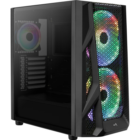Case aerocool airhawk duo midi-tower, vetro temperato nero [accm-pb19033.11]