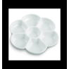 Tavolozza a fiore 7 scomparti cwr per miscelazione 18cm bianco [183a]