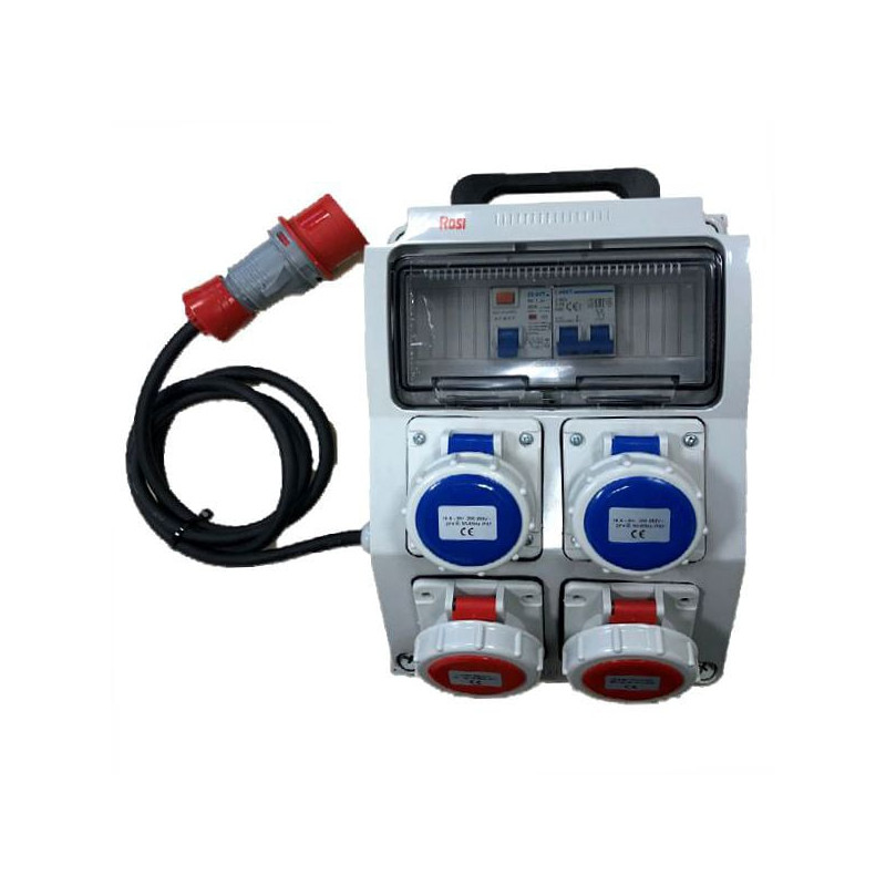 Quadro distribuzione elettrica rosi asc con 4 prese ip67 portatile