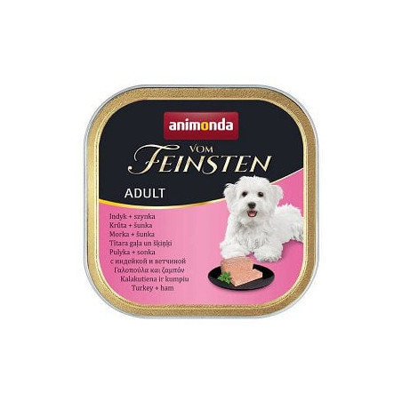 Cibo umido animonda vom feinsten adult tacchino/prosciutto per cani