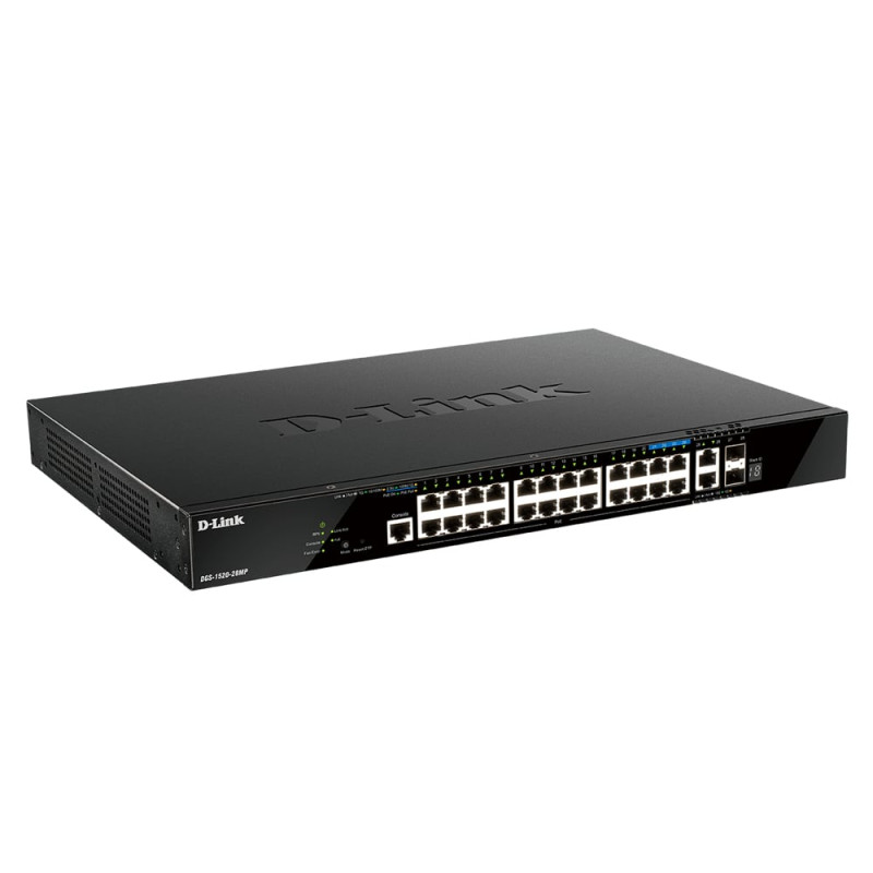 Switch d-link l3 28x10ge (100/1000/10000) sfp+ nero [dgs-1520-28mp]