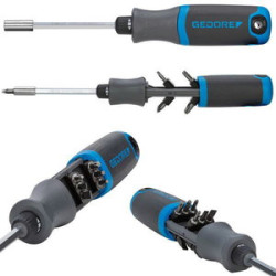 Cacciavite gedore con funzione cricchetto silentgear 1/4" nero/blu