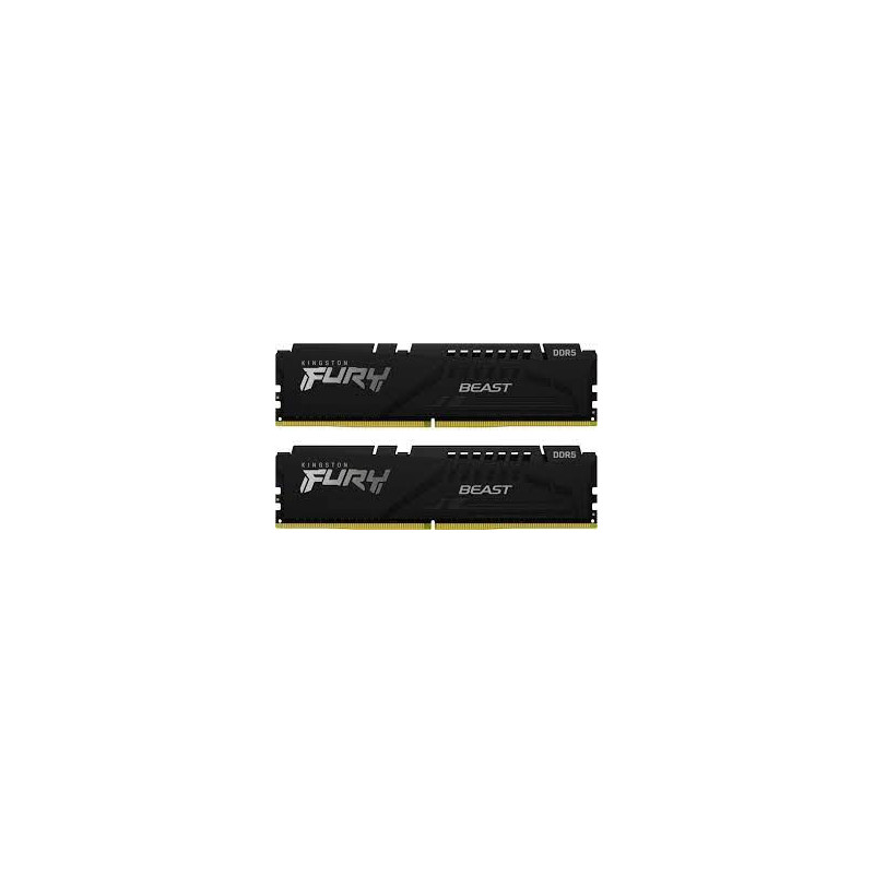Ram dimm ddr5 32gb kingston 5600mhz cl40 1.25v 2 kit fury beast nero