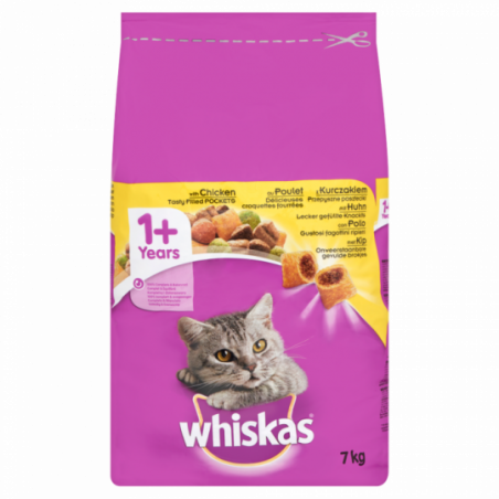 Mangime whiskas adult con pollo e verdura 7kg