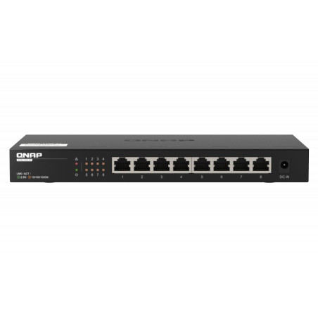 Switch qnap 8 porte 100/1000/2500 40gbit/s nero [qsw-1108-8t]