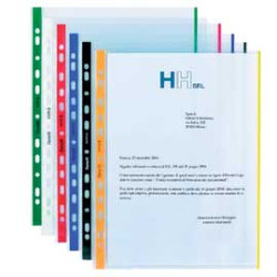 Buste trasparenti forate favorit 10 pz. con banda verde 01/0165 [100460031]