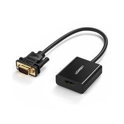 Adattore ugreen vga a hdmi con porta di carica micro usb nero [60814]