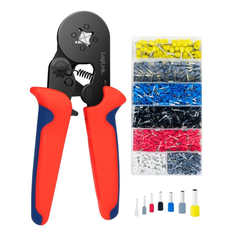 Pinza crimpare a cricchetto logilink per capicorda con 1200 terminali