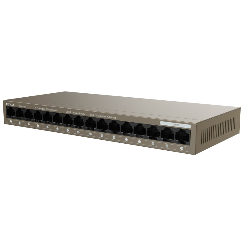 Switch tenda 16 porte gigabit ethernet 2000mbps [teg1016m]