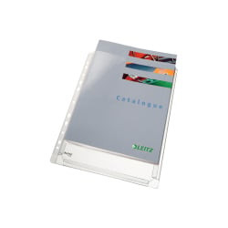 Buste trasparenti forate leitz 10 pz. con soffietto 22x30 in pvc