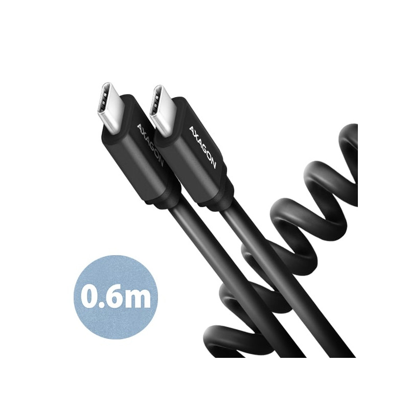 Cavo usb axago usb-c a tipo-c 2.0 0.6m nero [bucm-cm10tb]