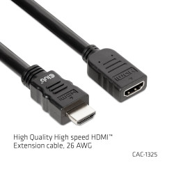Cavo prolunga club 3d hdmi ad alta velocita' 4k60hz m/f 5m nero