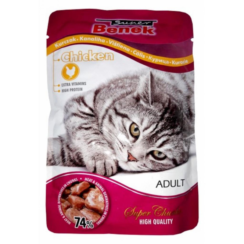 Cibo per gatti super benek pollo in salsa 100g