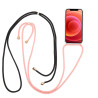 Custodia celly con laccio da collo per iphone 13 nero/rosa [lacet1007bkpk]
