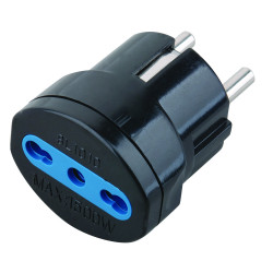 Adattatore spina schuko techly 10/16a nero