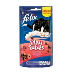 Mangime secco felix play tubes al tacchino e prosciutto per gatto