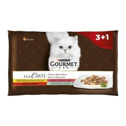 Mangime umido purina gourmet a la carte al pollo/trota/manzo e pesce
