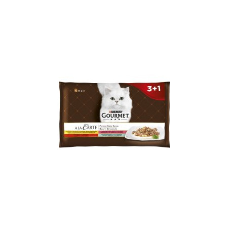 Mangime umido purina gourmet a la carte al pollo/trota/manzo e pesce