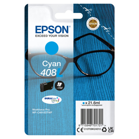 Cartuccia inchiostro epson 408l durabrite ultra 21.6 ml 1pz ciano