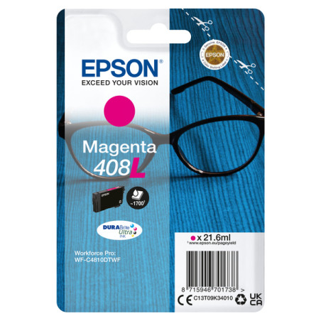 Cartuccia inchiostro epson 408l durabrite ultra singola 21.6 ml magenta