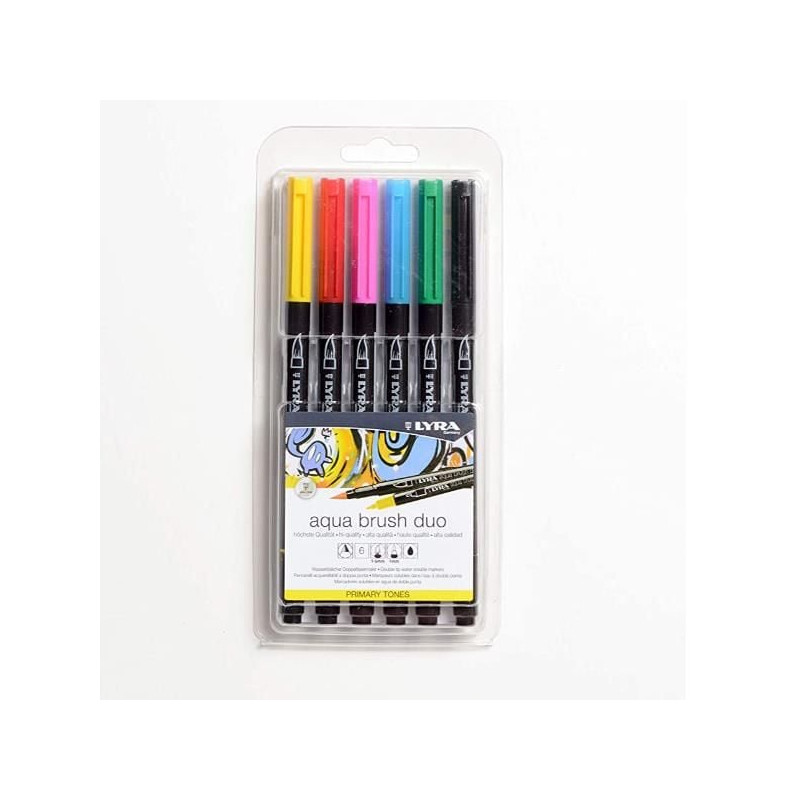 Pennarelli lyra cf6 aqua brush duo primary tones [l6521060]