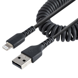 Cavo usb startech.com tipo-a a lightning spiralato 50cm nero