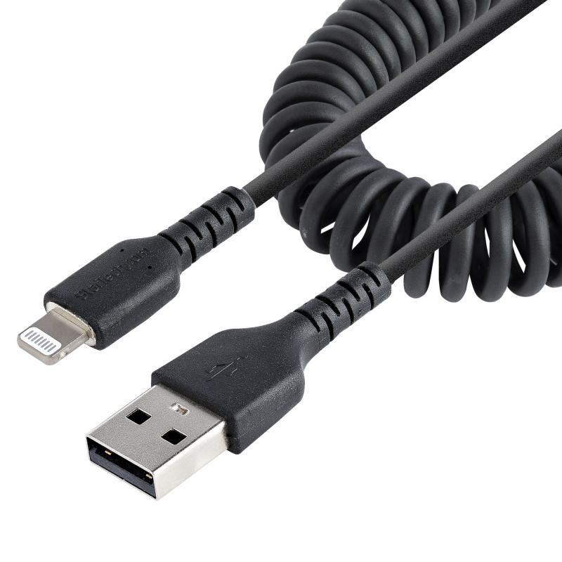 Cavo usb startech.com tipo-a a lightning spiralato 50cm nero