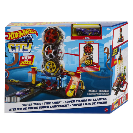 Set da gioco hot wheels city super twist negozio di pneumatici [hdp02]