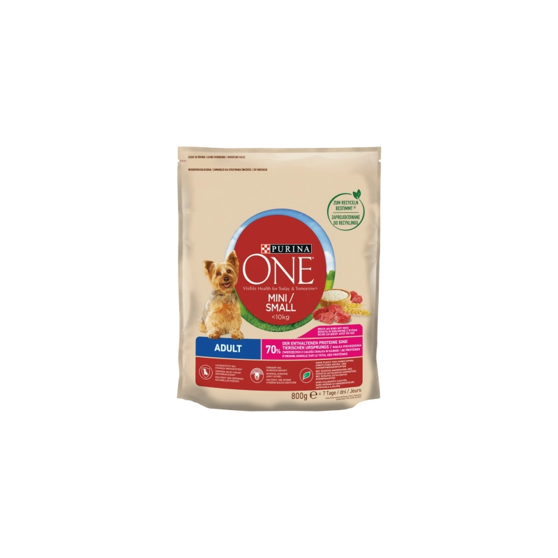 Cibo per cane purina one mini con manzo e riso 800 g