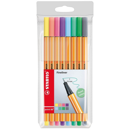Astuccio pennarello stabilo fineliner point 88 colore neon assortito