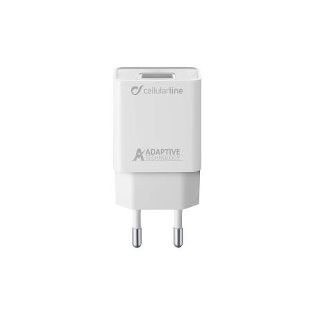 Alimentatore da rete cellularline usb tipo-c 15w bianco
