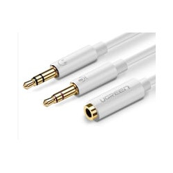 Cavo splitter ugreen 3.5mm femmina a 2x 2mm maschio 0.2m bianco [20897]