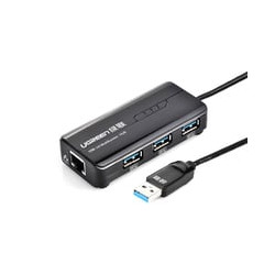 Hub usb ugreen 3-porte usb 3.0 con adattore di rete esterna rj45