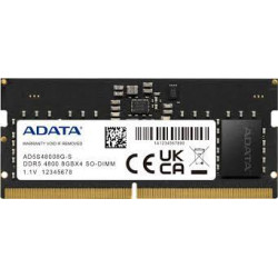 Ram ddr5 so-dimm 8gb adata 4800mhz cl40 1.1v nero [ad5s48008g-s]