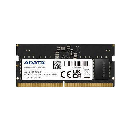 Ram ddr5 so-dimm 8gb adata 4800mhz cl40 1.1v nero [ad5s48008g-s]