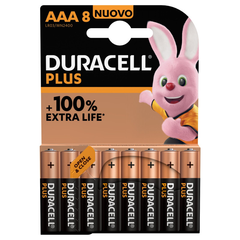 Pila alcalina duracell plus aaa/1.5v/8pz [141179]